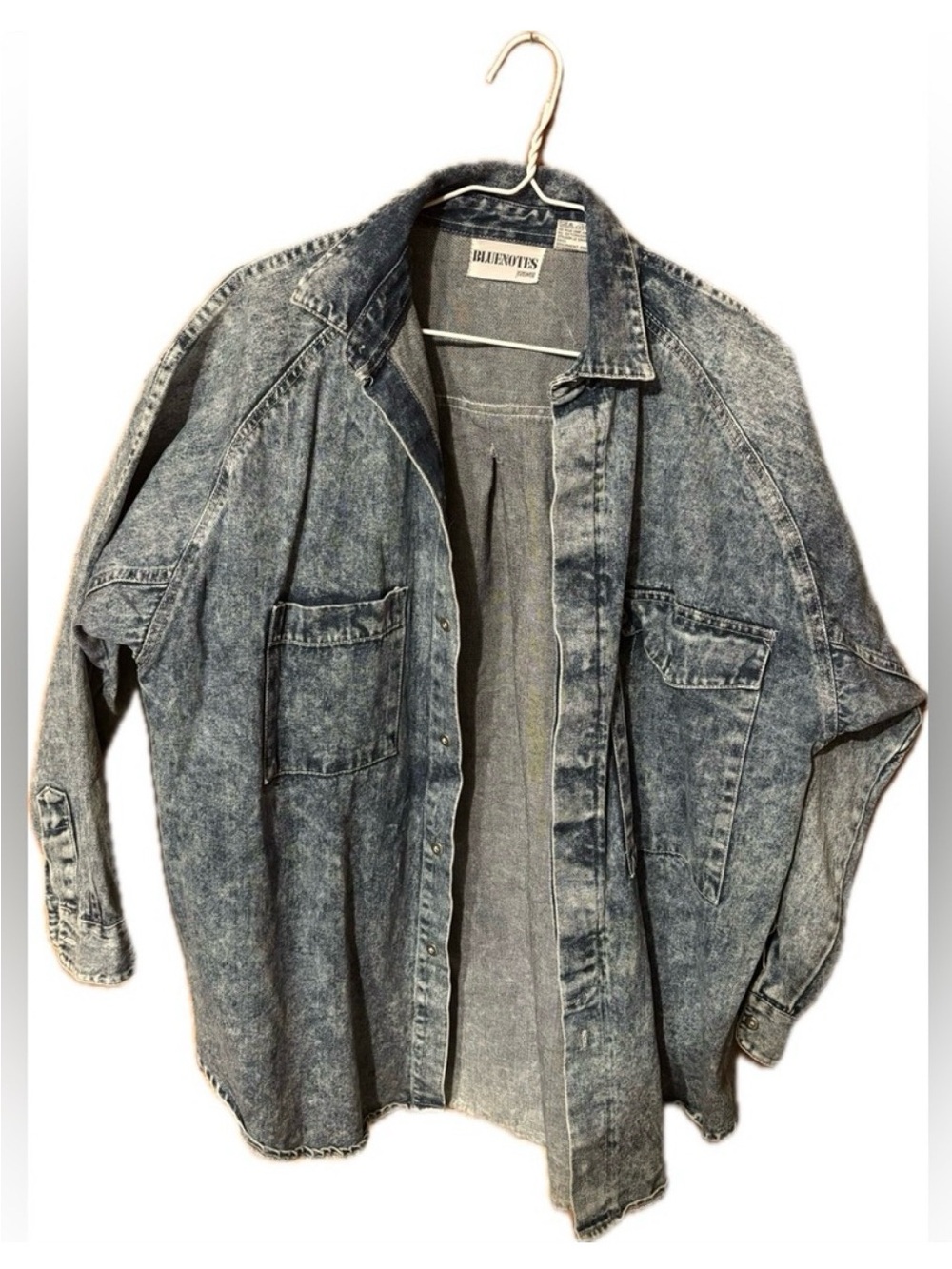 Bluenotes Acid-Wash Denim Overshirt - Grey-Blue
